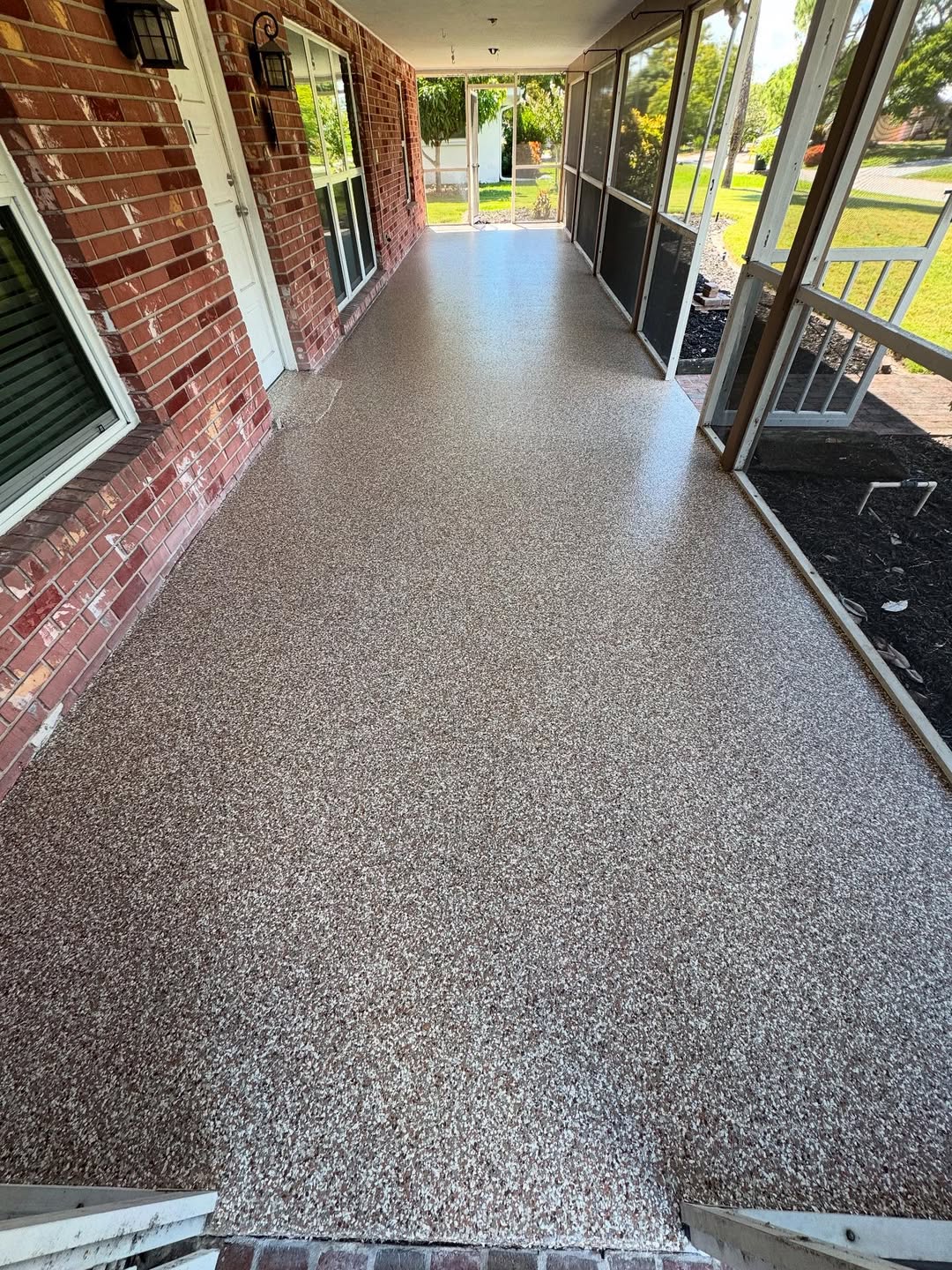Garage floor after epoxy coating