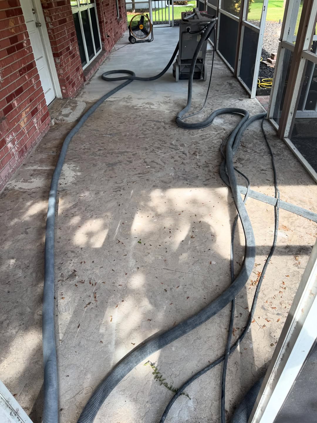Garage floor before epoxy coating